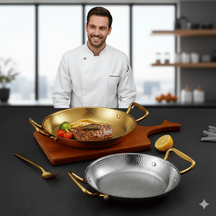 Skanto | CHEFSTEEL – Hamret Rustfritt Stål Gryte for Sauser, Kasseroller & Allsidig Matlaging