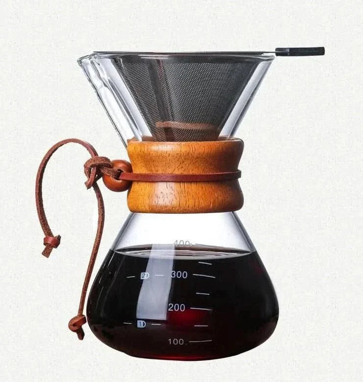 Skanto | Chemex Kaffe Kanne med Hario V60 Dripper Set – Presis Brygging med Stil