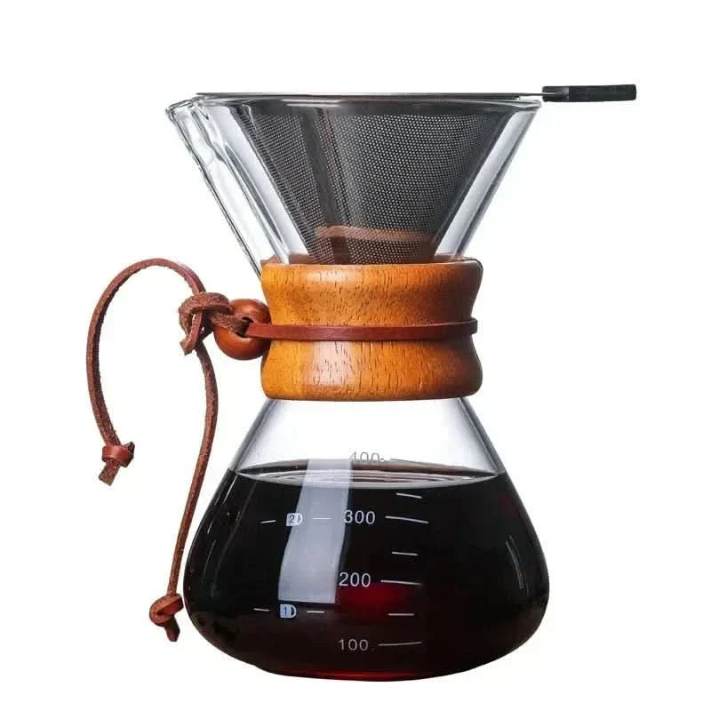 Skanto | Chemex Kaffe Kanne med Hario V60 Dripper Set – Presis Brygging med Stil
