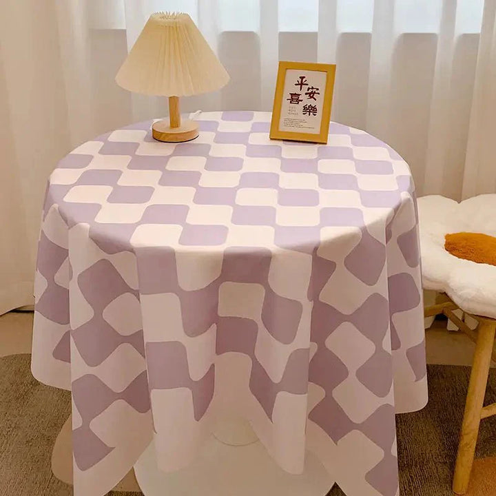Skanto | Rutete Design Rund Bomull Duken