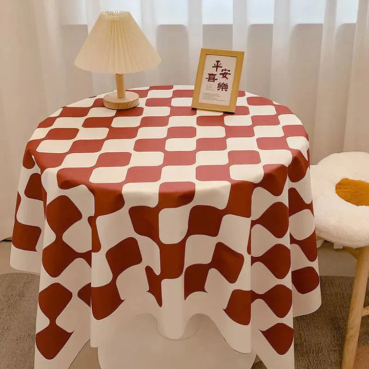 Skanto | Rutete Design Rund Bomull Duken
