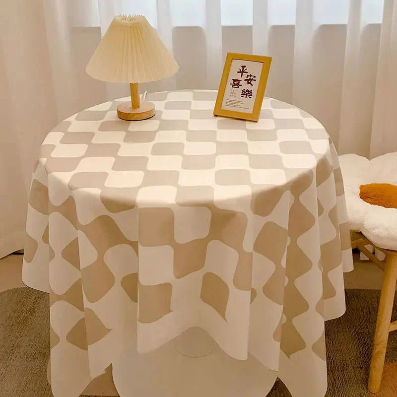 Skanto | Rutete Design Rund Bomull Duken