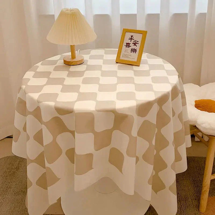 Skanto | Rutete Design Rund Bomull Duken