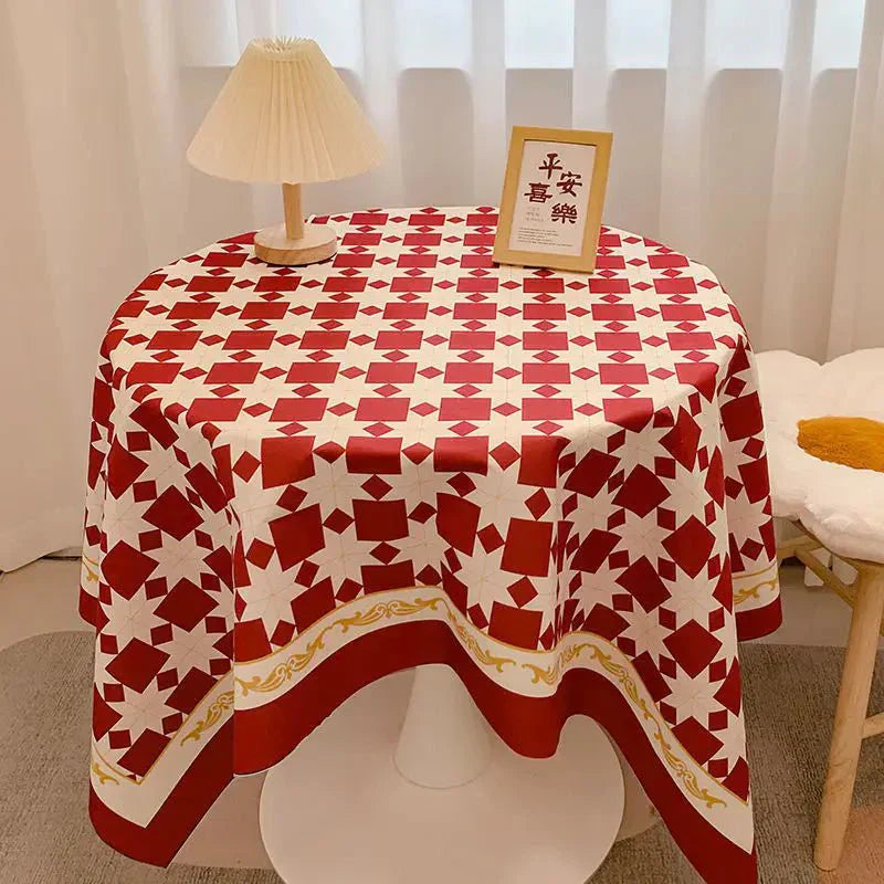 Skanto | Rutete Design Rund Bomull Duken