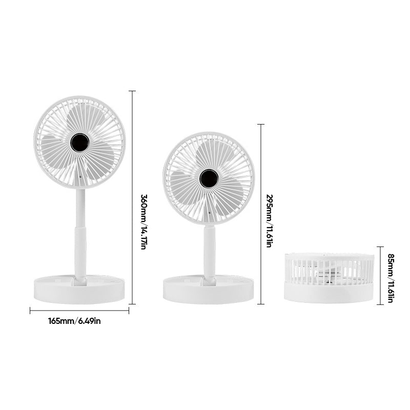 Portae Rechargeae Teleskope-Ventilator med støyfri design og justerbar høyde