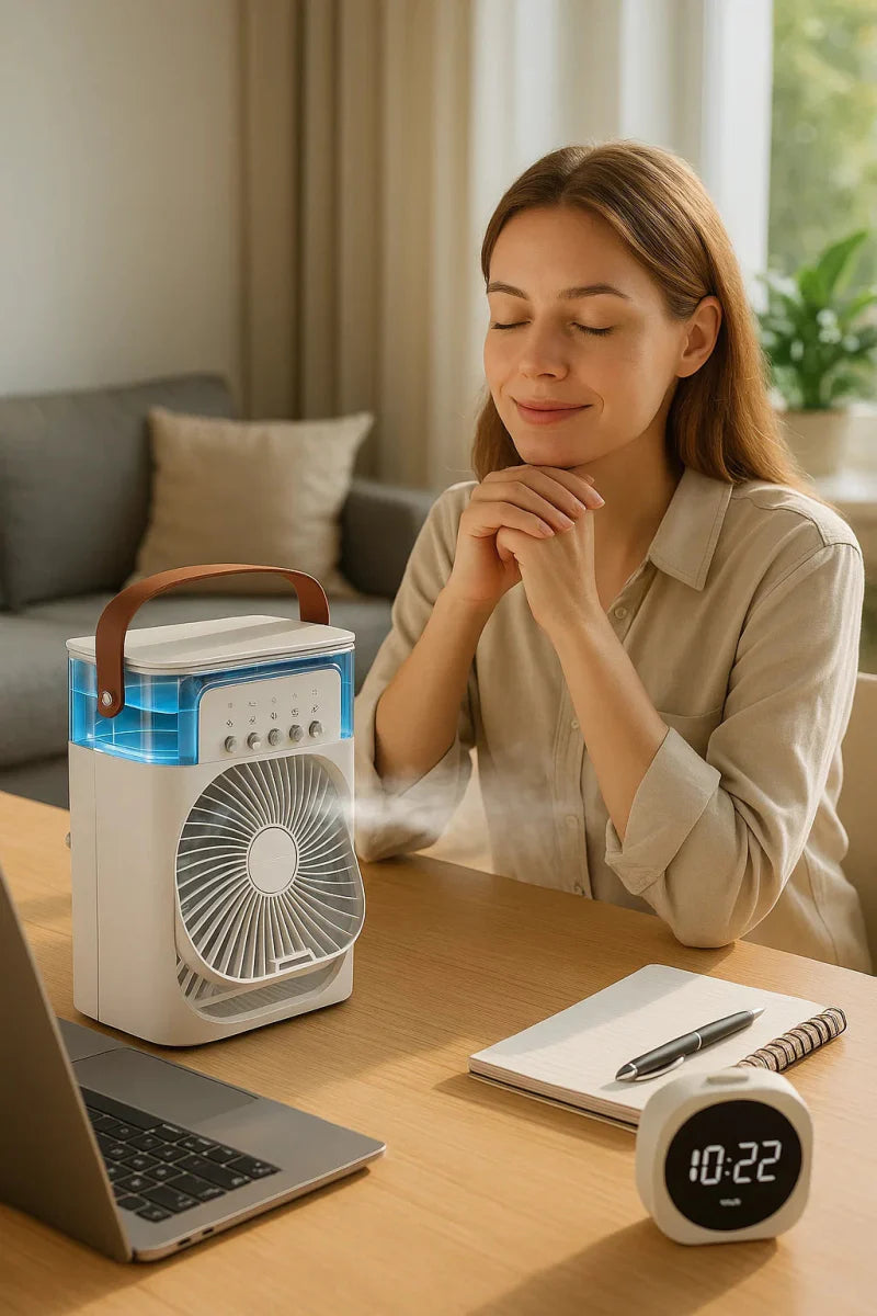 Skanto | ChillCube Compact – Desktop Evaporativ Mini Kjøler for Personlig Punktlindring