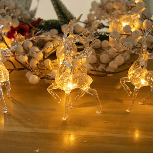 Skanto | Jule LED Rein Lyslenker – Batteridrevne Jule Fairy Lights for Magiske Høytidsfester, Hjem, og Tredekor