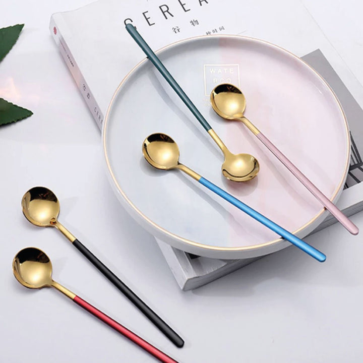 Skanto | Trendy espresso- og dessertskje-sett med 4 deler