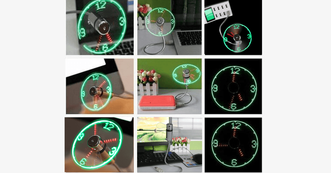 Skanto | 2-i-1 LED Lys USB Kjølevifte med Sanntidsklokke - Tenk Ulikt