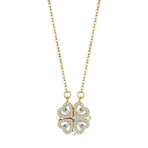 Lucky Charm Necklace - Elegant Heart-Shaped Necklace in Gold Skanto