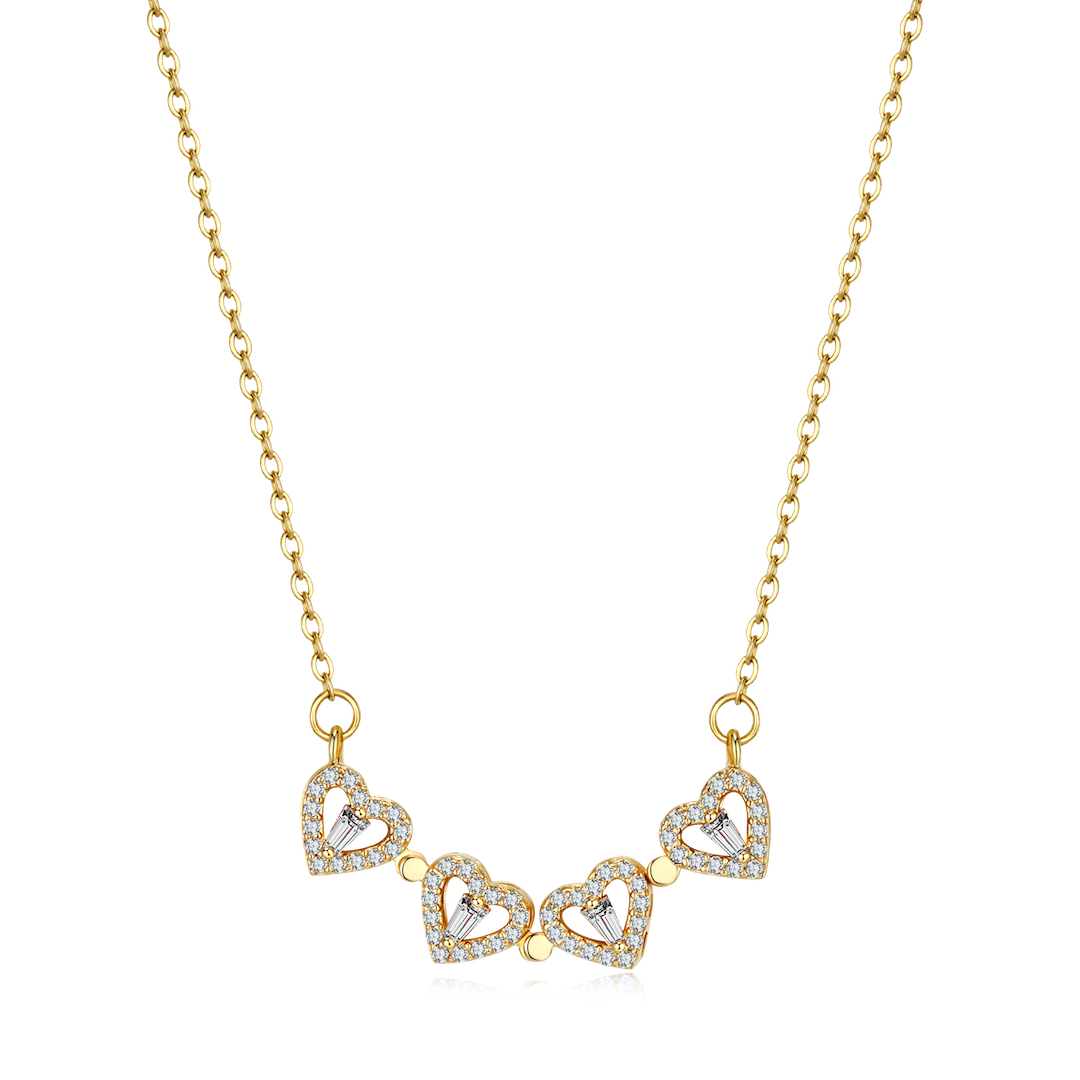 Lucky Charm Necklace - Elegant Heart-Shaped Necklace in Gold Skanto