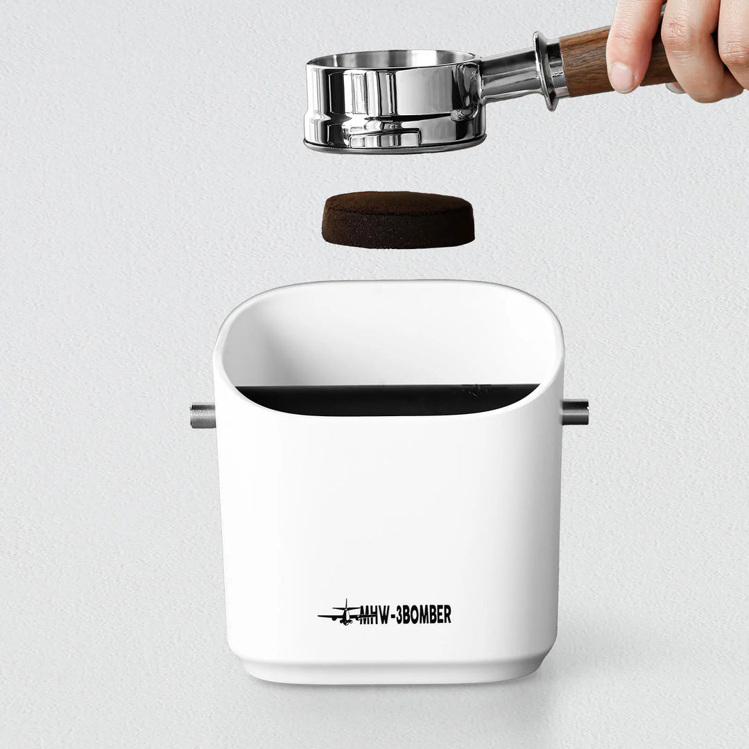 Kaffeslam Knock Box Firkantet Fjernbar Knock Bar og Sklisikker Bunn | Skanto