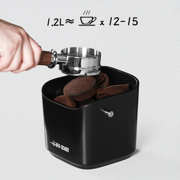 Kaffeslam Knock Box Firkantet Fjernbar Knock Bar og Sklisikker Bunn | Skanto