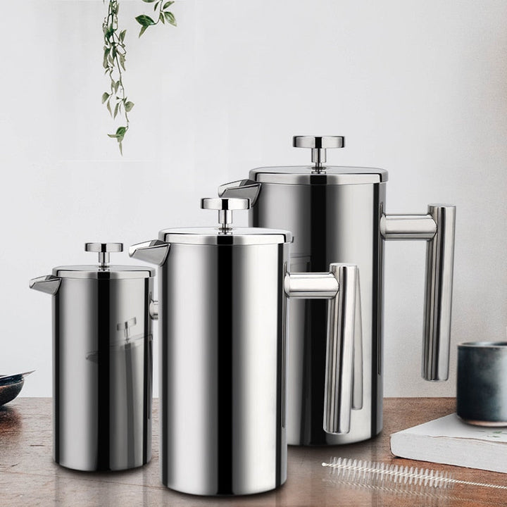 Kaffetrakter Fransk Presse Rustfritt Stål Espresso Kaffe Maskin | Skanto
