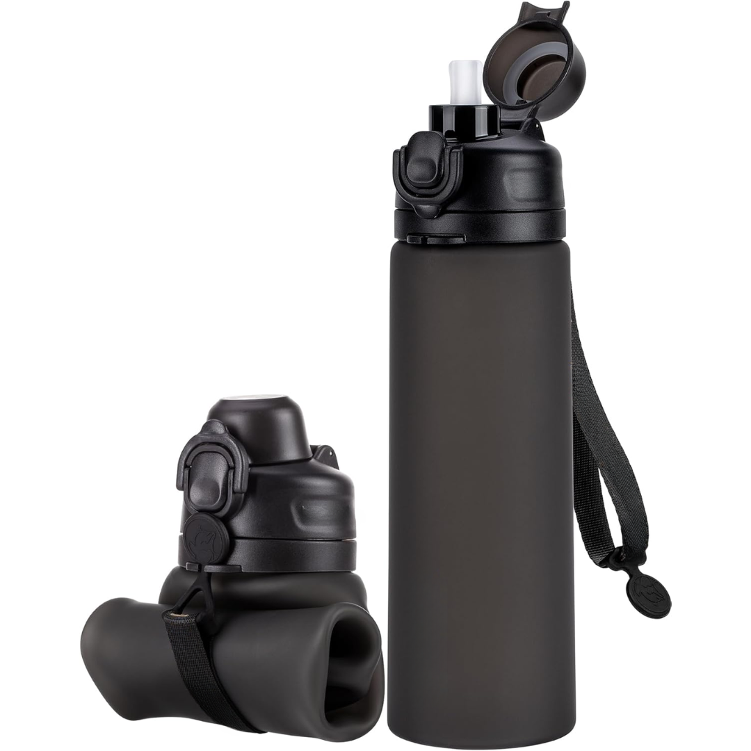 Skanto | Sammenleggbar 600 ml Silikon Vannflaske - Lekkasjesikker & BPA-fri