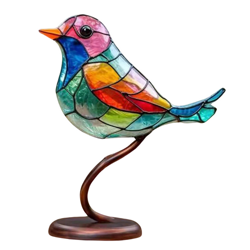 Frendorf | ColorBirds - Colored Birds on Branch Decorative Sculpture