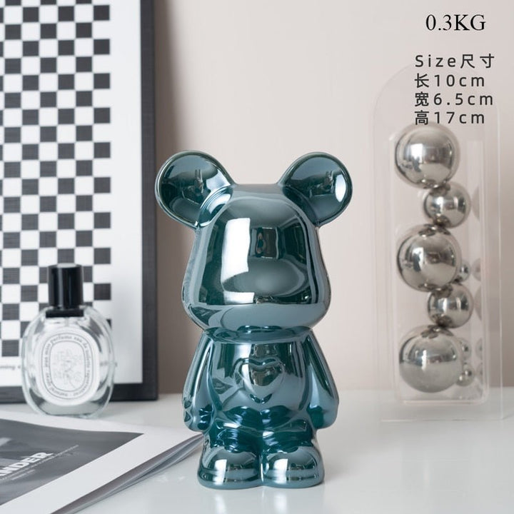Skanto | Fargerik Keramikk Bjørn Skulptur og Statue Sparegris Skrivebords Ornament