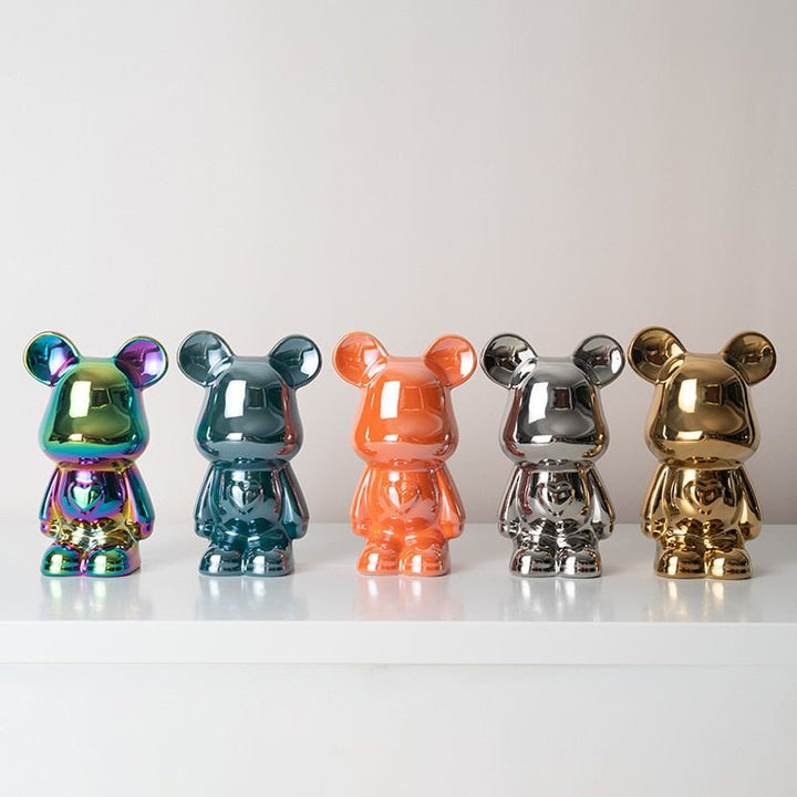 Skanto | Fargerik Keramikk Bjørn Skulptur og Statue Sparegris Skrivebords Ornament