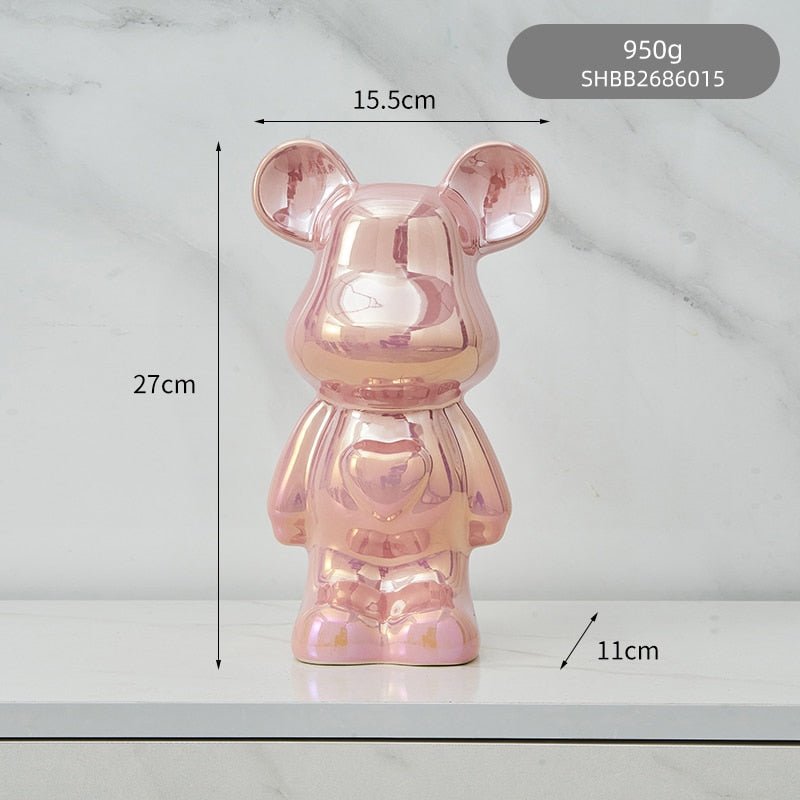 Skanto | Fargerik Keramikk Bjørn Skulptur og Statue Sparegris Skrivebords Ornament