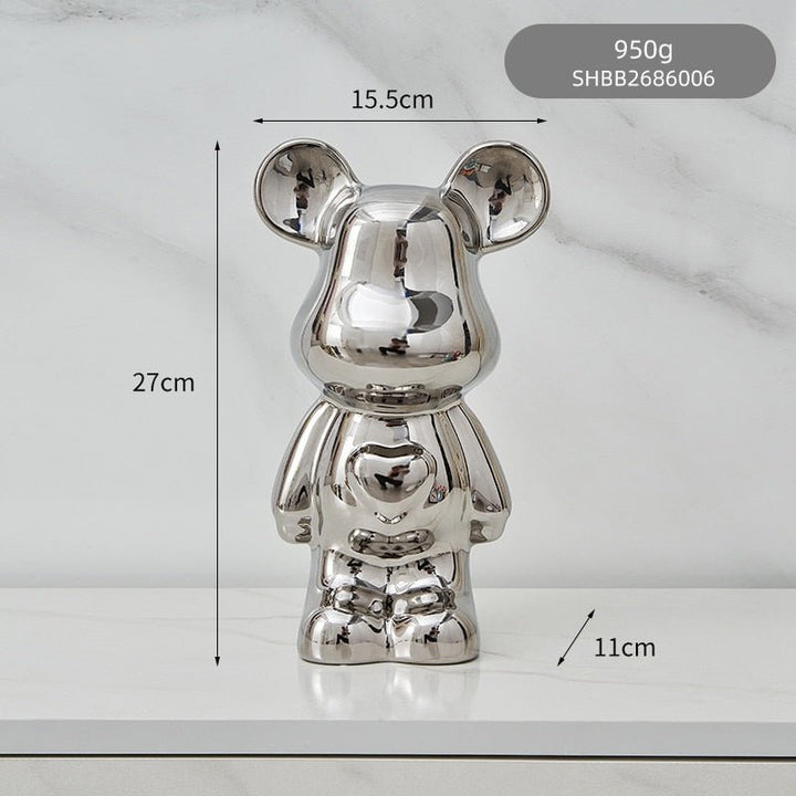 Skanto | Fargerik Keramikk Bjørn Skulptur og Statue Sparegris Skrivebords Ornament