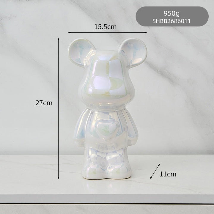 Skanto | Fargerik Keramikk Bjørn Skulptur og Statue Sparegris Skrivebords Ornament