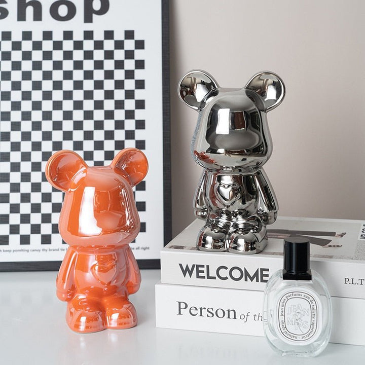 Skanto | Fargerik Keramikk Bjørn Skulptur og Statue Sparegris Skrivebords Ornament
