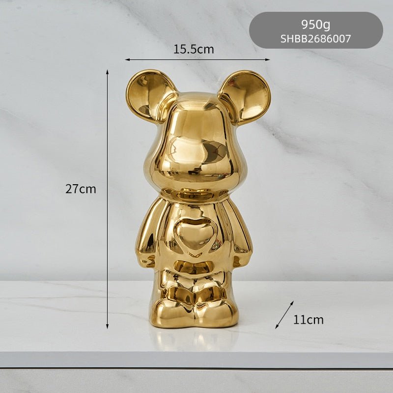 Skanto | Fargerik Keramikk Bjørn Skulptur og Statue Sparegris Skrivebords Ornament