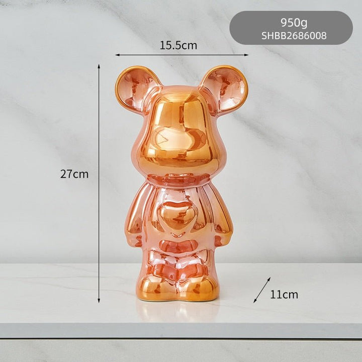Skanto | Fargerik Keramikk Bjørn Skulptur og Statue Sparegris Skrivebords Ornament