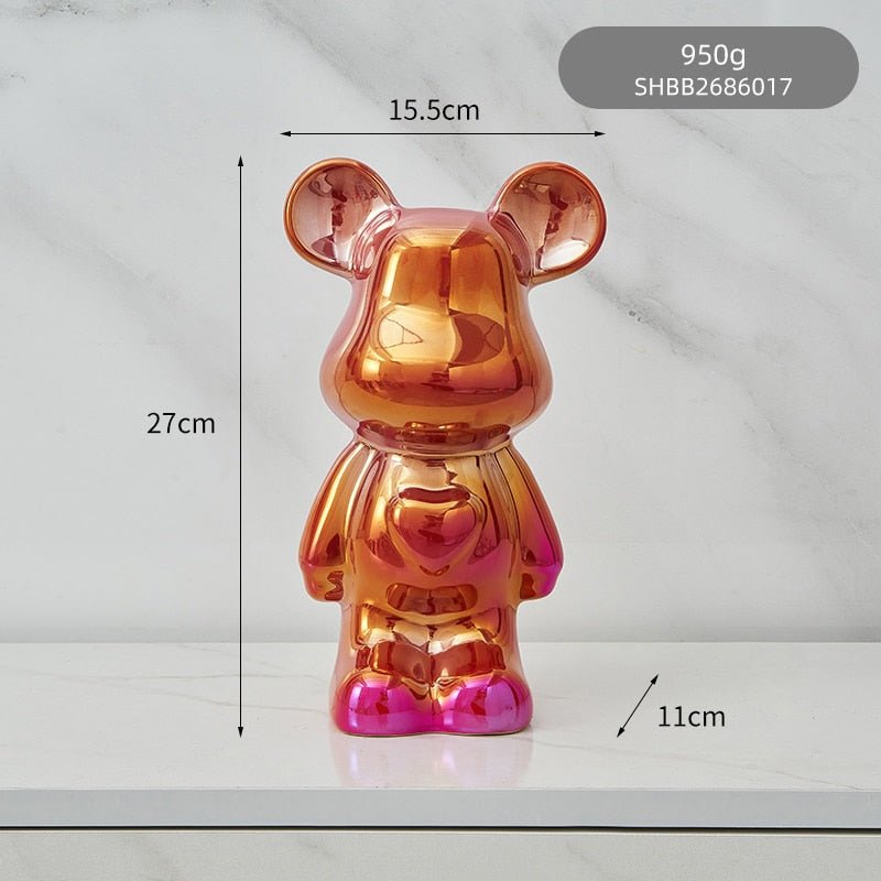 Skanto | Fargerik Keramikk Bjørn Skulptur og Statue Sparegris Skrivebords Ornament
