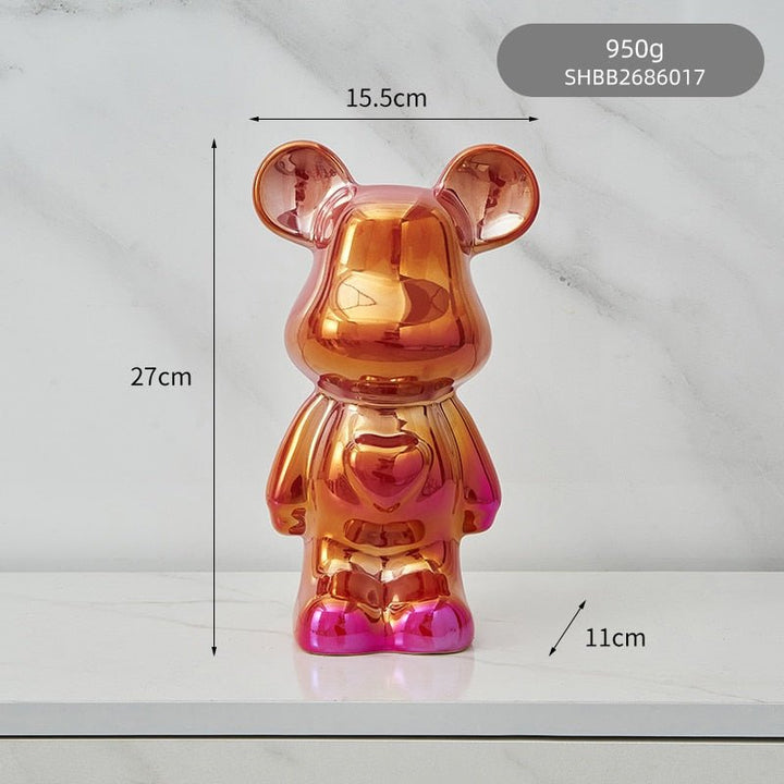 Skanto | Fargerik Keramikk Bjørn Skulptur og Statue Sparegris Skrivebords Ornament