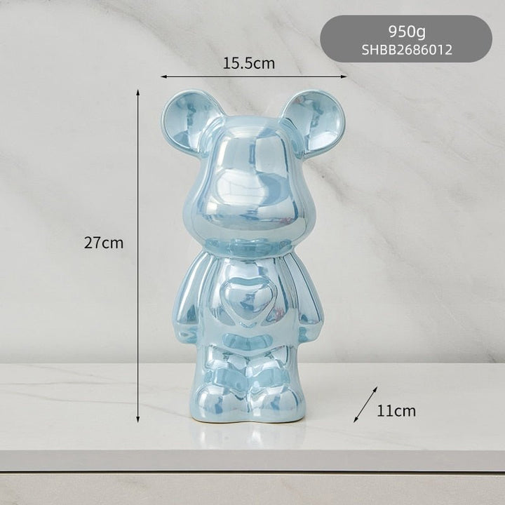 Skanto | Fargerik Keramikk Bjørn Skulptur og Statue Sparegris Skrivebords Ornament