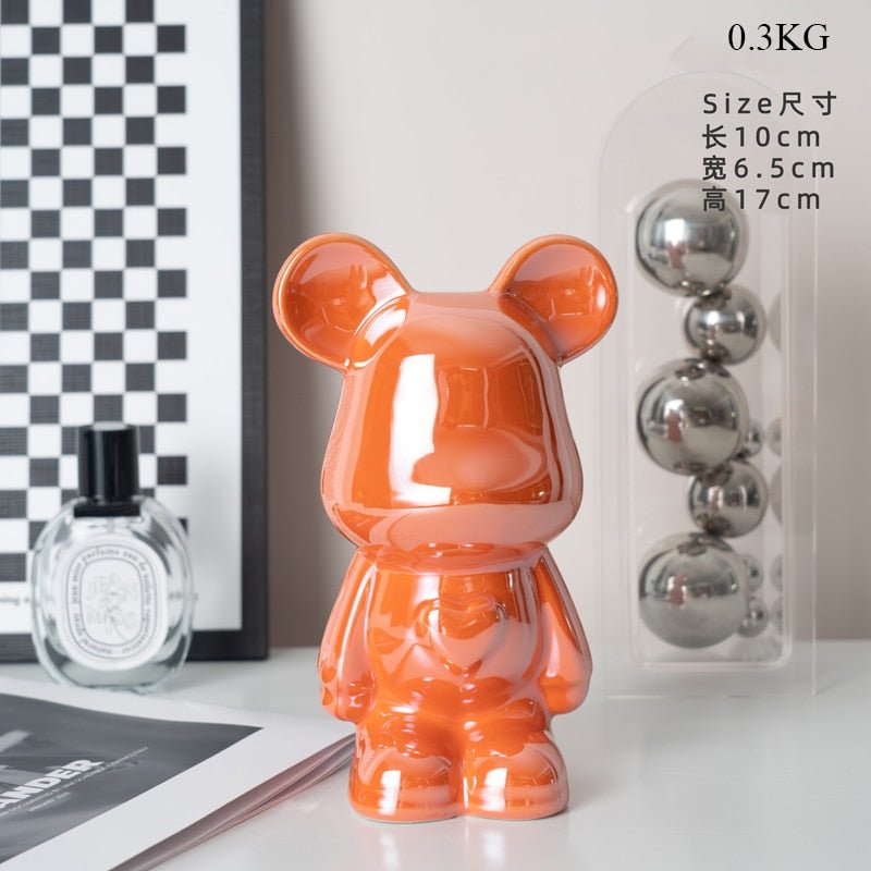 Skanto | Fargerik Keramikk Bjørn Skulptur og Statue Sparegris Skrivebords Ornament