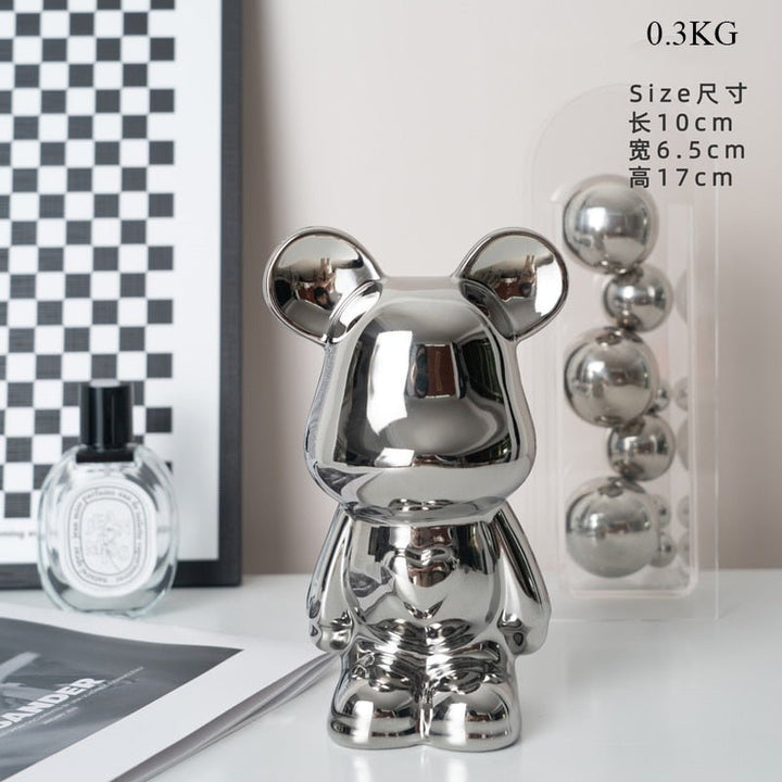 Skanto | Fargerik Keramikk Bjørn Skulptur og Statue Sparegris Skrivebords Ornament