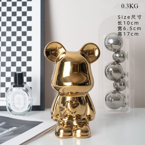 Skanto | Fargerik Keramikk Bjørn Skulptur og Statue Sparegris Skrivebords Ornament