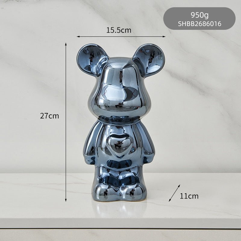 Skanto | Fargerik Keramikk Bjørn Skulptur og Statue Sparegris Skrivebords Ornament