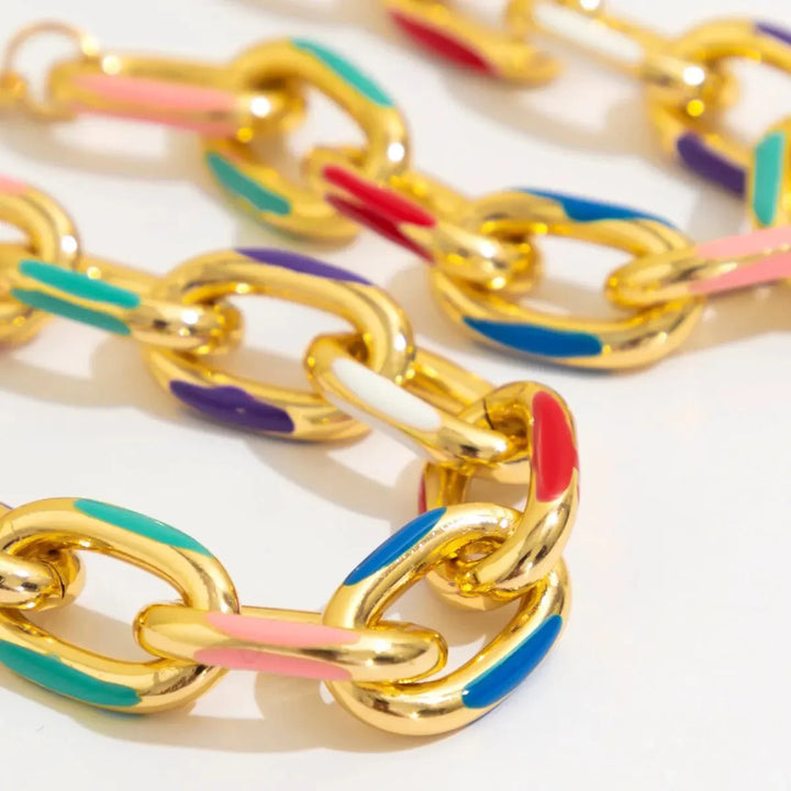 Skanto | Fargerik Kjede Armbånd og Smykke Sett