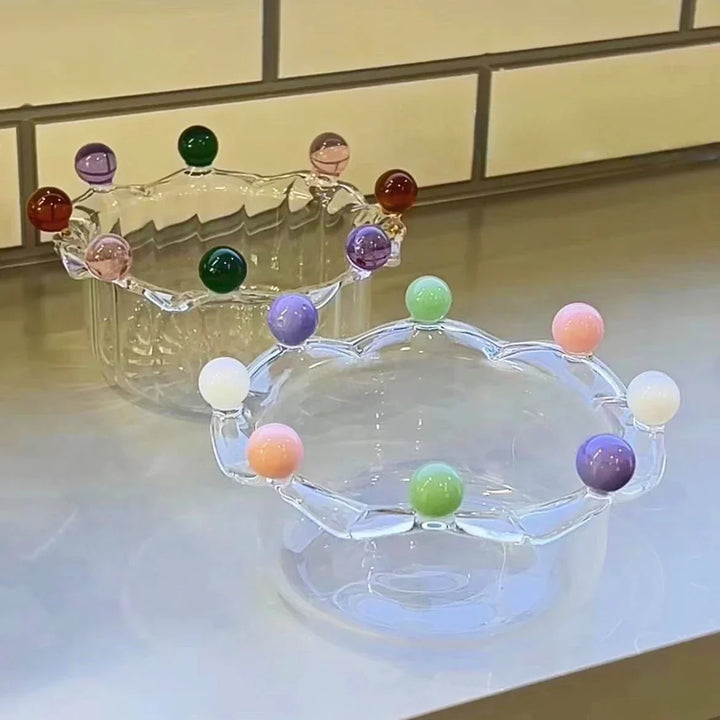 Fargerik Kroneformet Dessertskål - Miljøvennlig Glassdesign | Skanto