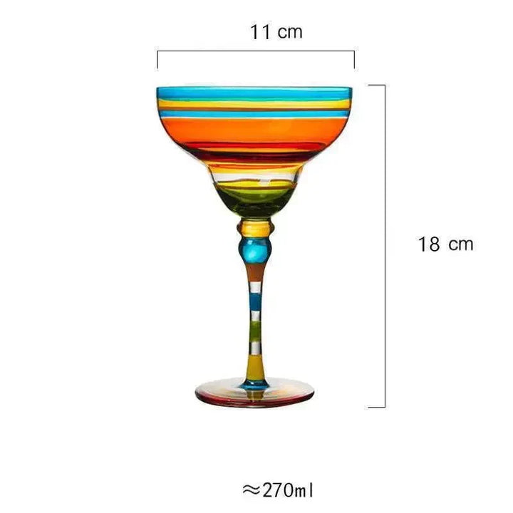 Fargerikt Margarita-cocktailglass
