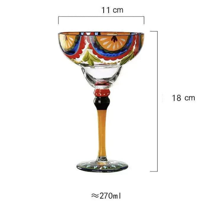 Fargerikt Margarita-cocktailglass