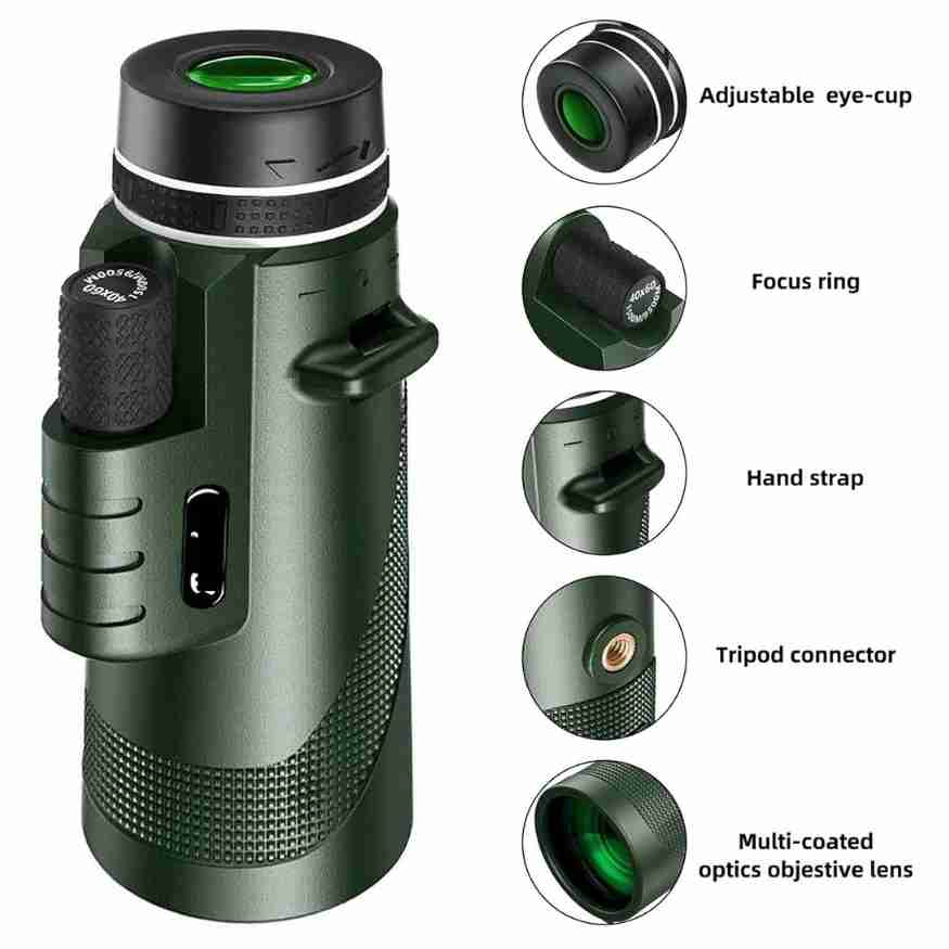 Skanto | Compact 600x Ultra-Zoom Monokular | HD Linse, Lettvekts & Perfekt for Fotturer, Fuglobservasjon, og Sportsbegivenheter