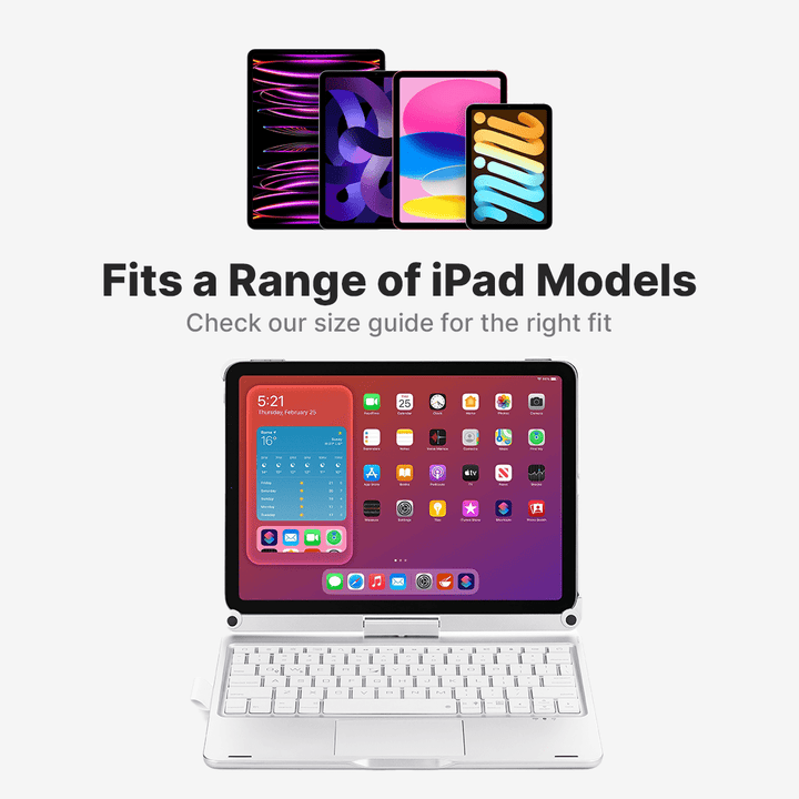 Skanto | Trådløs tastaturdeksel for iPad - Roterende design