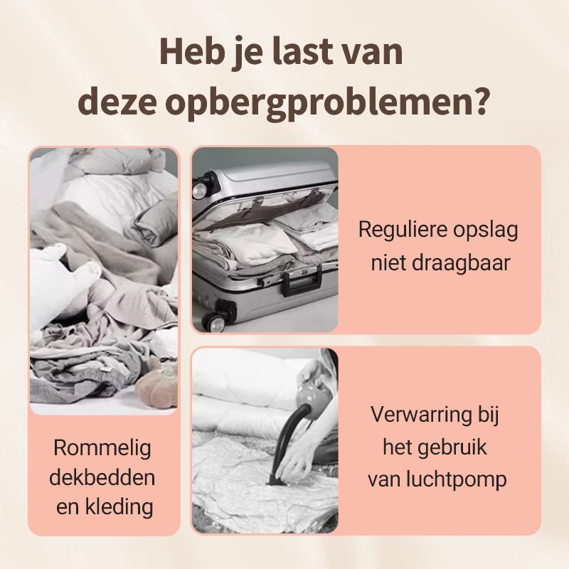 Kompressions-Aufbewahrungsbeutel – Platzsparend für Zuhause und unterwegs – Komprimierung ohne Vakuum – Wasserdichtes Nylon – Strapazierfähig und leicht
