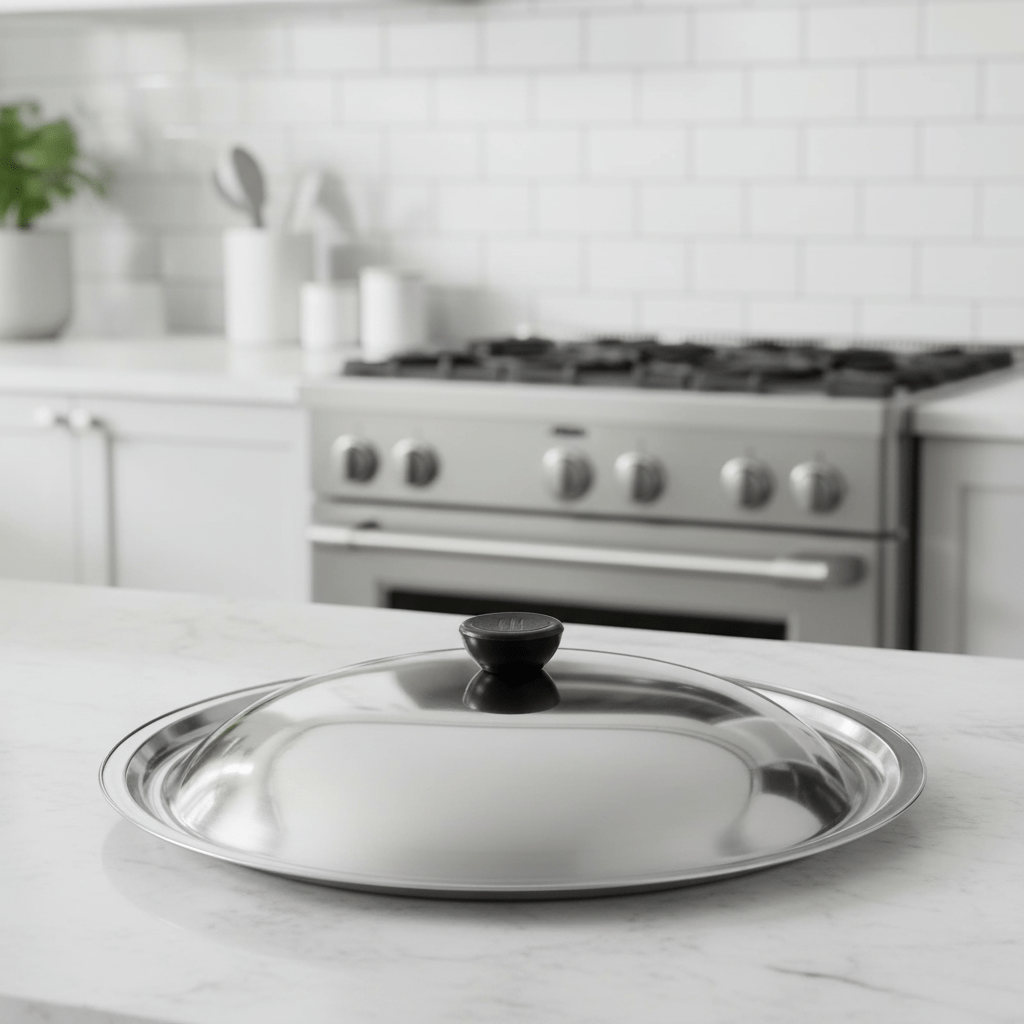 Skanto | CookShield – Universal Rustfritt Stål Lok for Panner & Wokker
