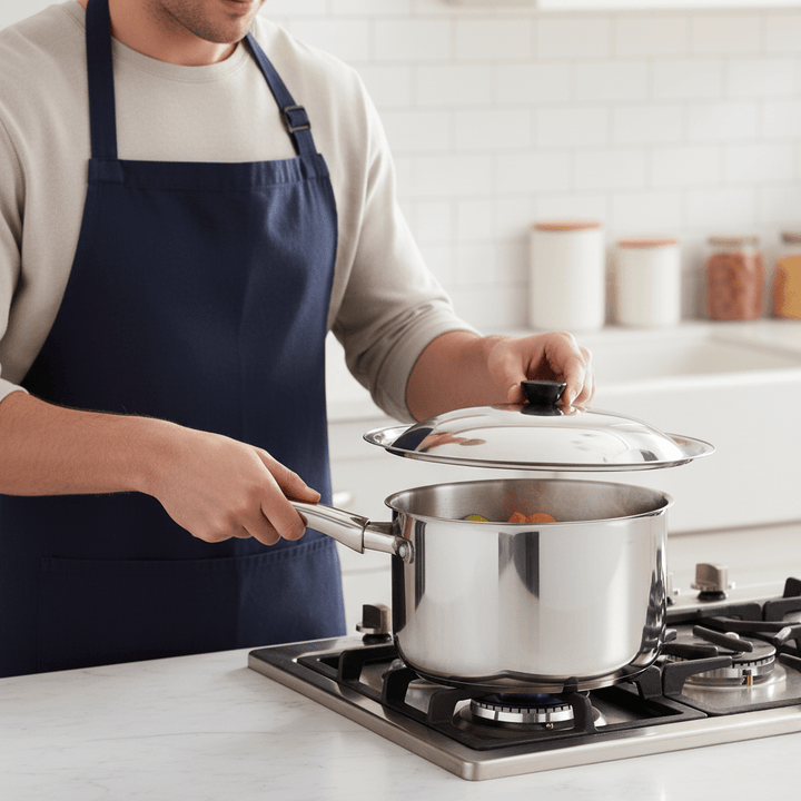 Skanto | CookShield – Universal Rustfritt Stål Lok for Panner & Wokker