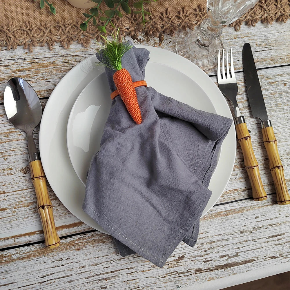 Sett med 10 bomullslunsjservietter i ensfarget design | Skanto