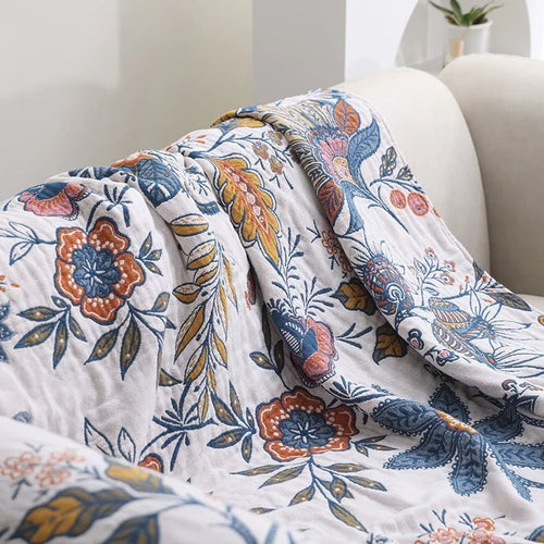Skanto | MEADOWNEST TEPPET – Rustikk Bomullsteppe med Blomster Mønster & Vendbart Design