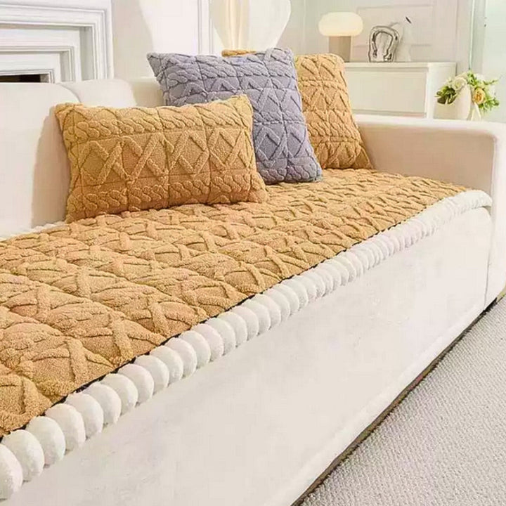 Skanto | Snuggle Sherpa Plush Sofa Protector Cover