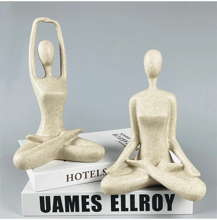 Skanto | ZenJoy Kvinnelig i Yoga Statue – Moderne Innendørs Dekorasjon Laget av Harpiks