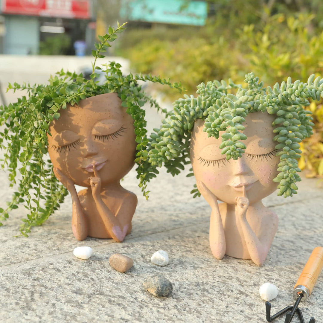 Skanto | Dekorativ Blomsterpotte – Kreativ Plantepotte med Ansikt for Stueplanter & Sukulenter