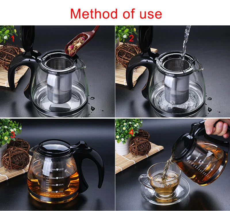 Kreativ Glass Teapot med avtakbart stål infuserfilter tekjele | Skanto
